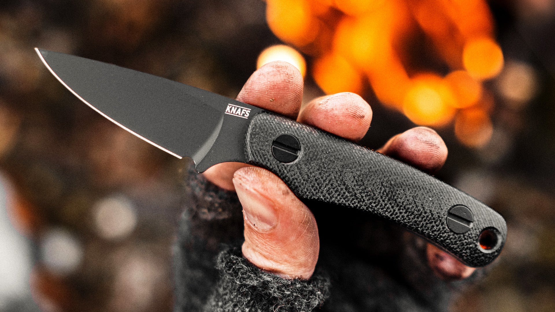 TUFF クナイペン　タクレットL Little Lulu Fixed Blade Knife- Stonewash MagnaCut - Green Micarta