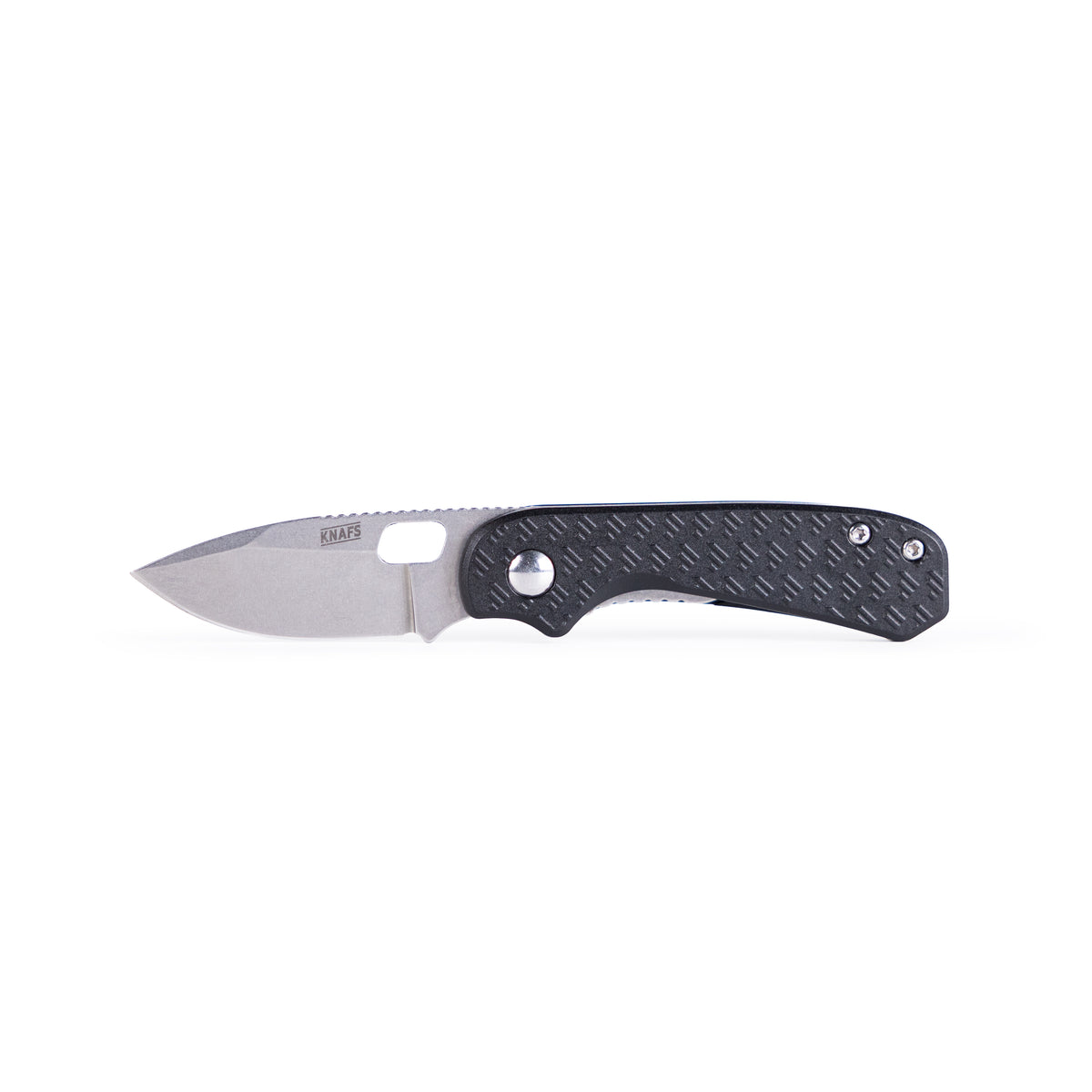 Black pocket knife on a white background