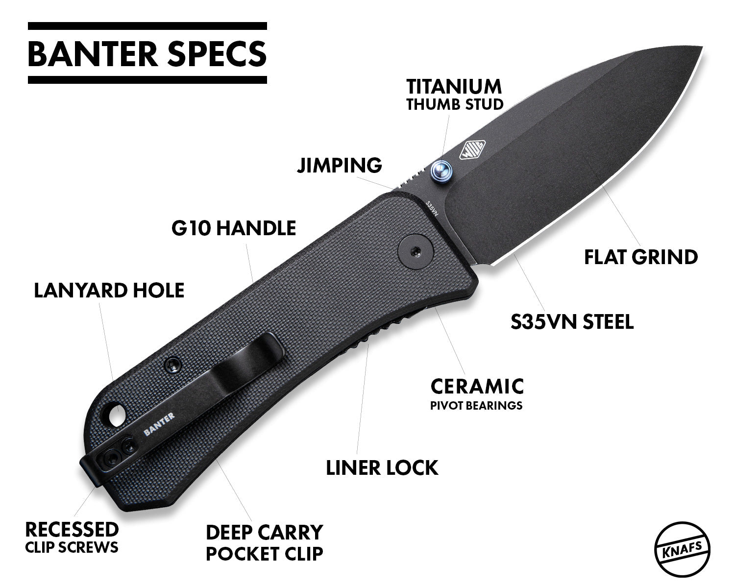 WE Knife. Co. Banter - Carbon Fiber - S35VN – Knafs