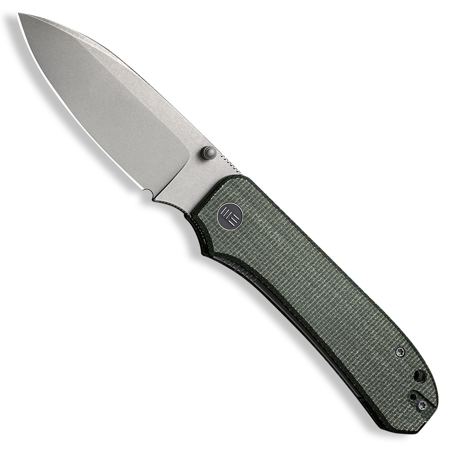 Big Banter Pocket Knife - Green Micarta - 20 CV - Open Front